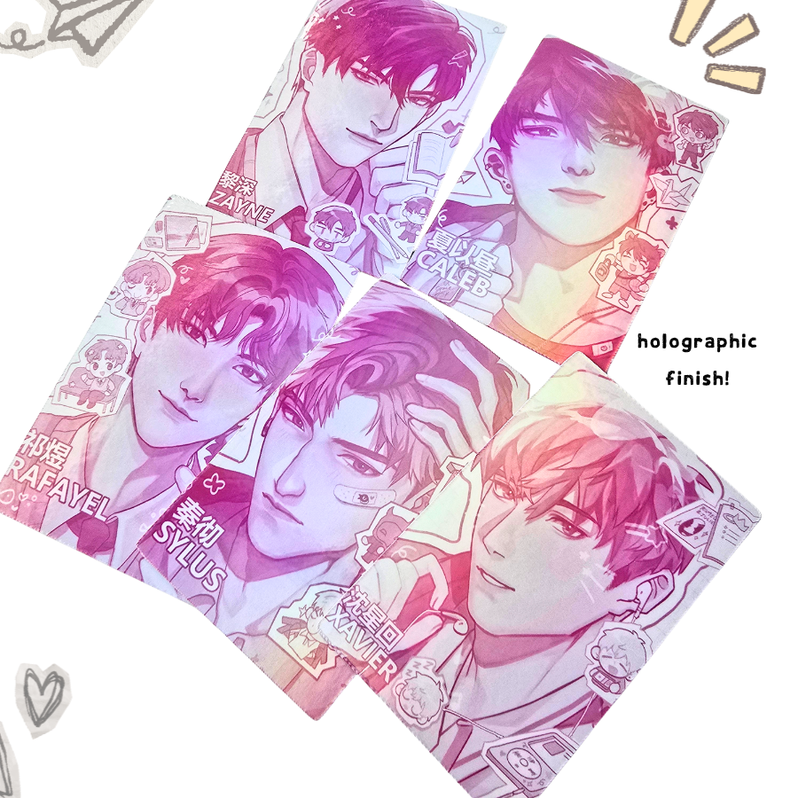 RANDOM SCHOOL Themed Photocards Love Otome Deepspace Zayne Rafayel Caleb Sylus Xavier