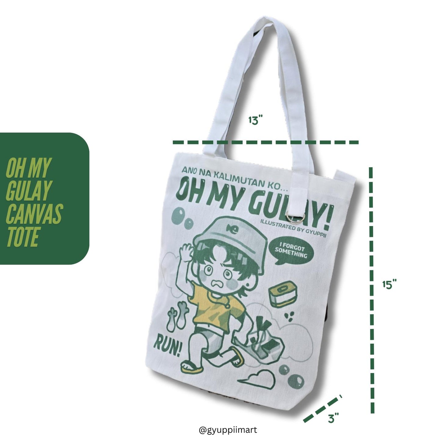 Oh My Gulay Filipino White Tote Bag Grocery Shopping