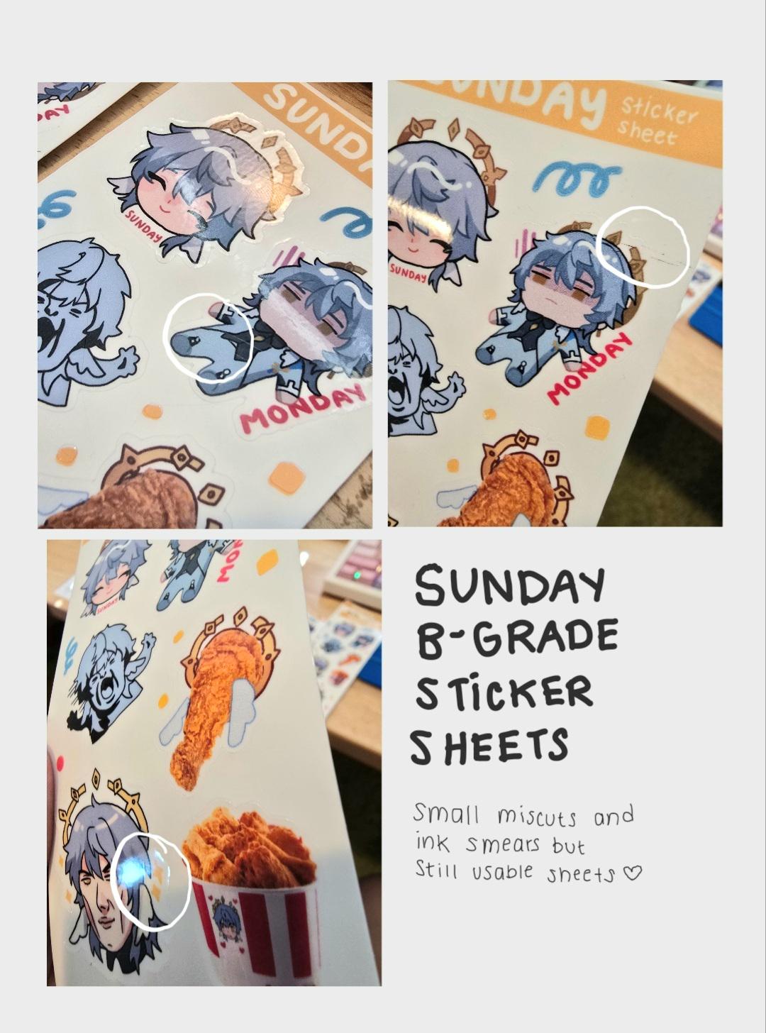 Sunday Honkai Star Rail themed sticker sheet fried chicken man