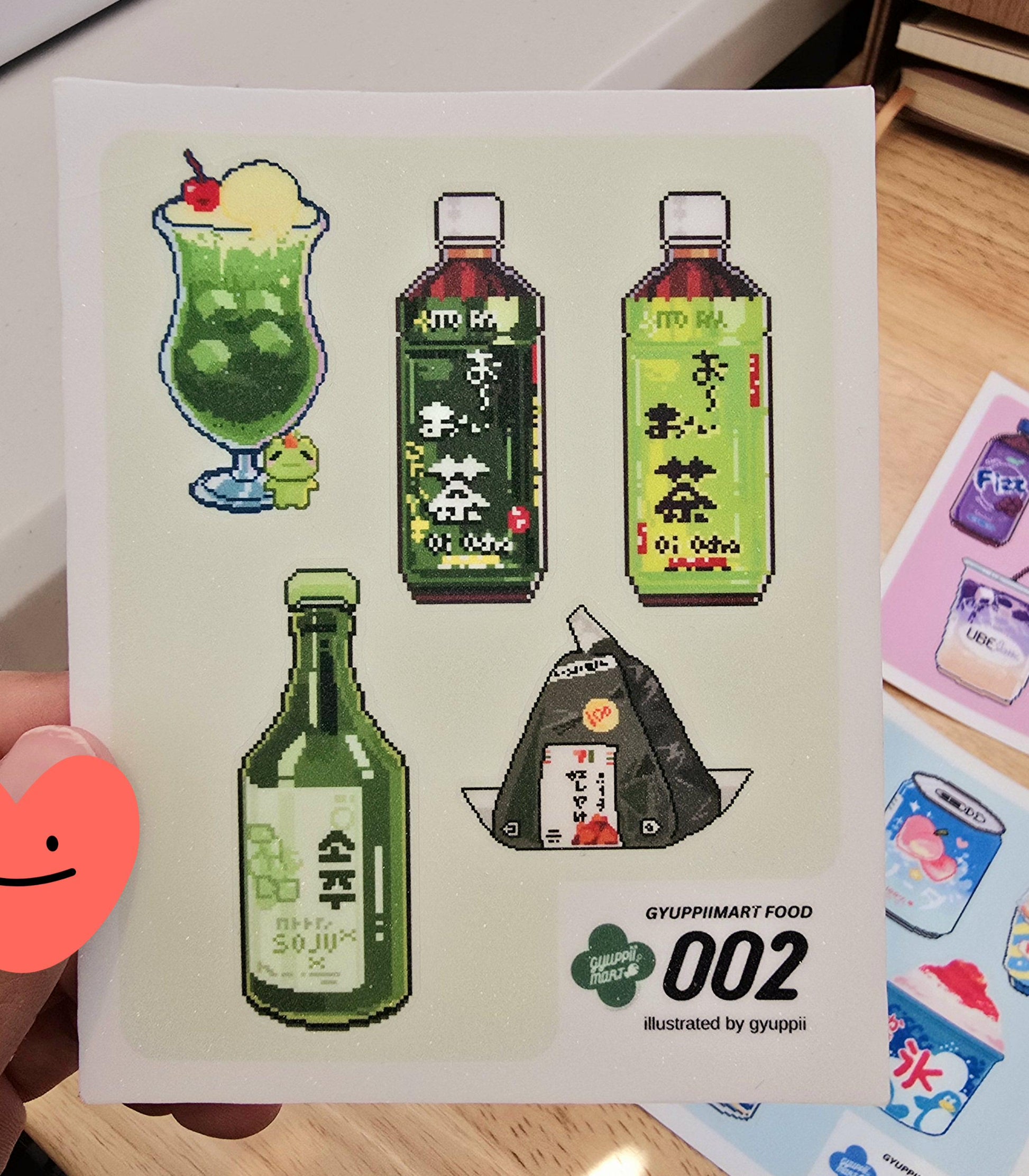 Pixel Art Konbini Themed Sticker Sheets 4x3 Original Gyuppiimart