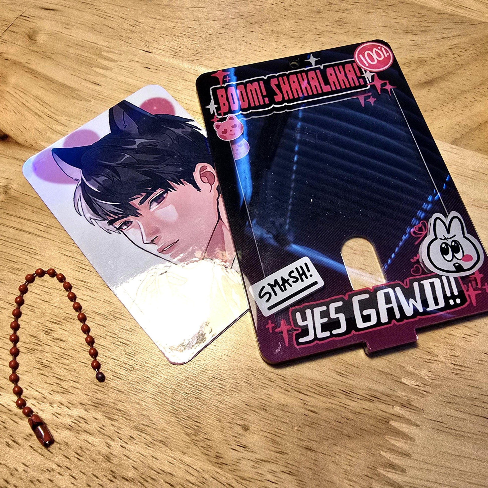 Babygirl Boom Shaka Laka Kpop Photocard holder acrylic stand frame and charm