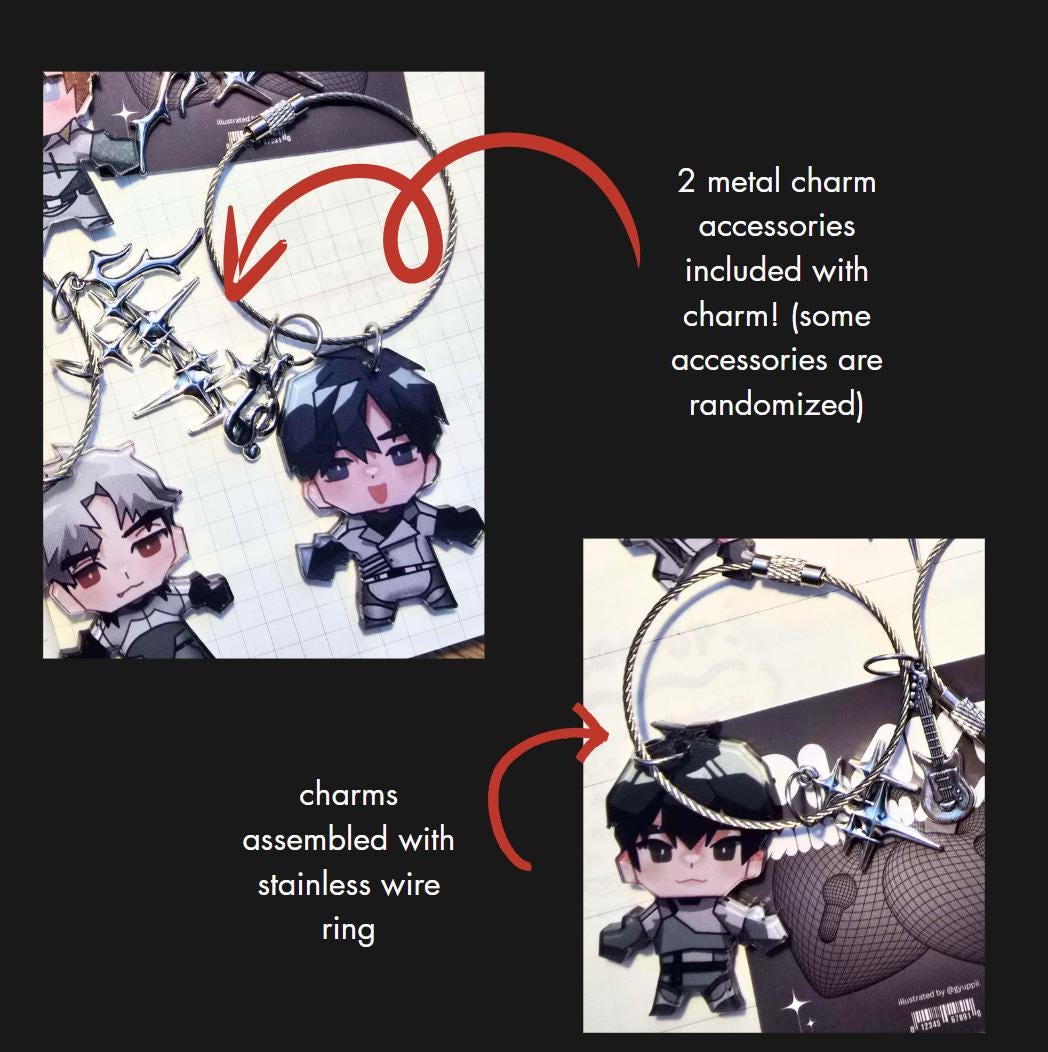 Virtual Idol Metallic Ring Charms PL*VE