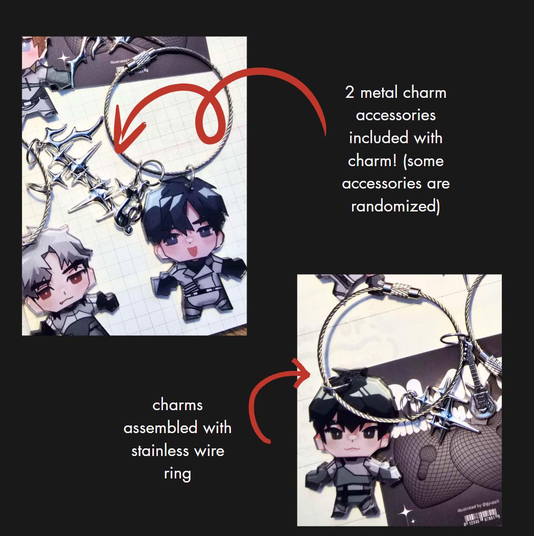 Virtual Idol Metallic Ring Charms PL*VE