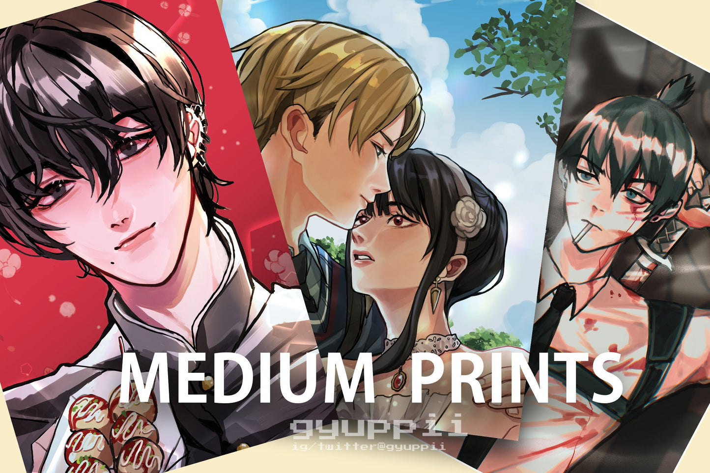 SALE Medium Anime Illustrated Prints