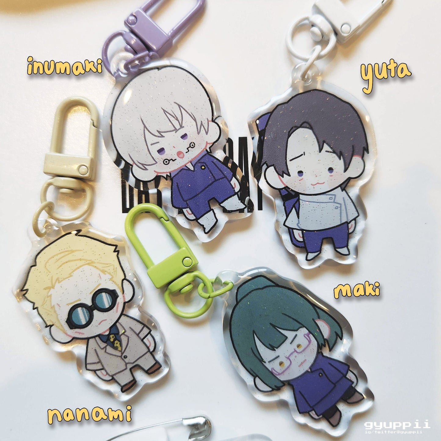 jjk mini charms phone keychain cute chibi mini characters