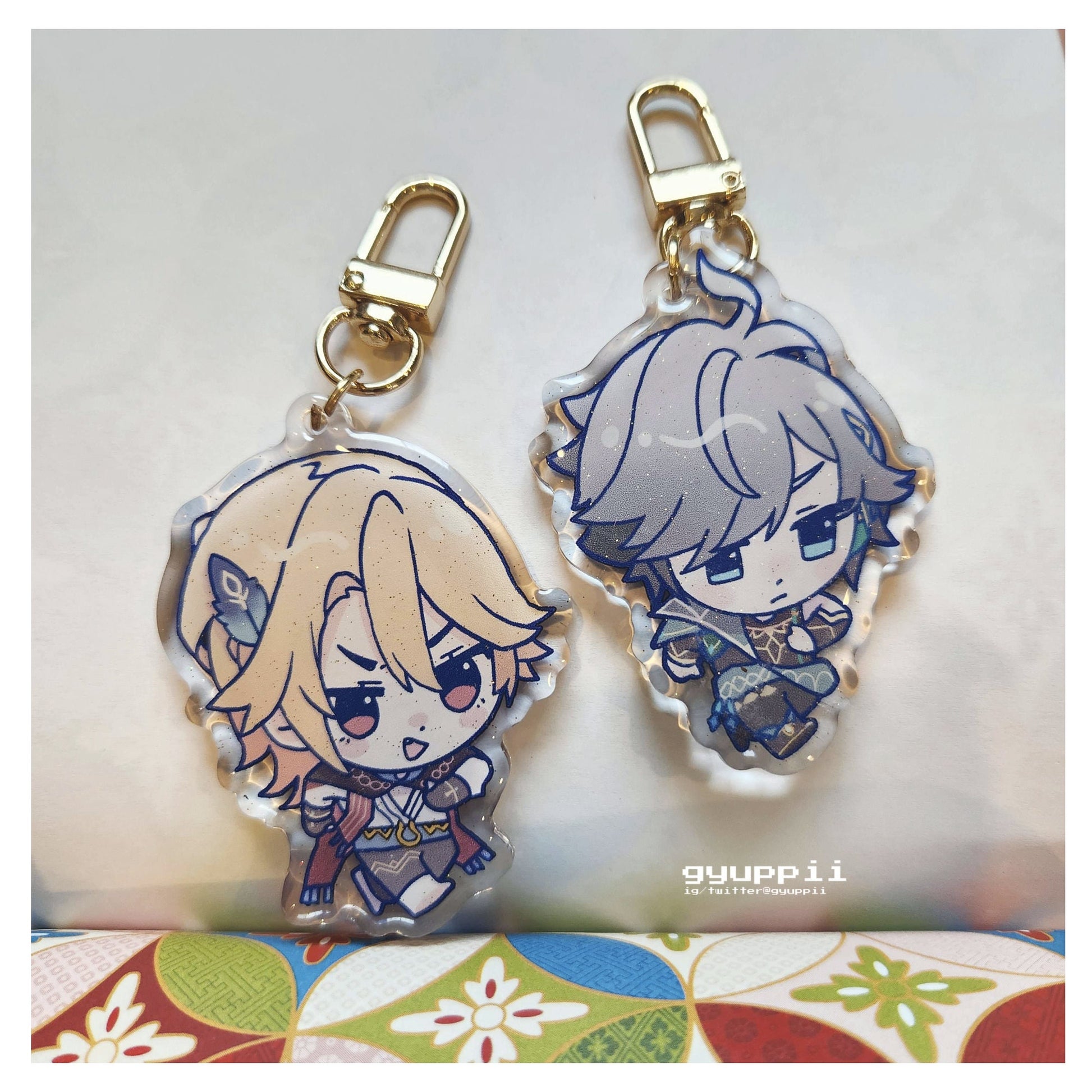 Kaveh and Alhaitham chibi charms Genshin Impact