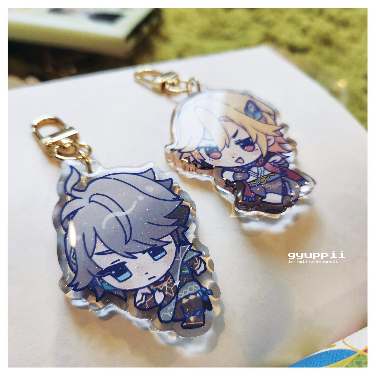 Kaveh and Alhaitham chibi charms Genshin Impact