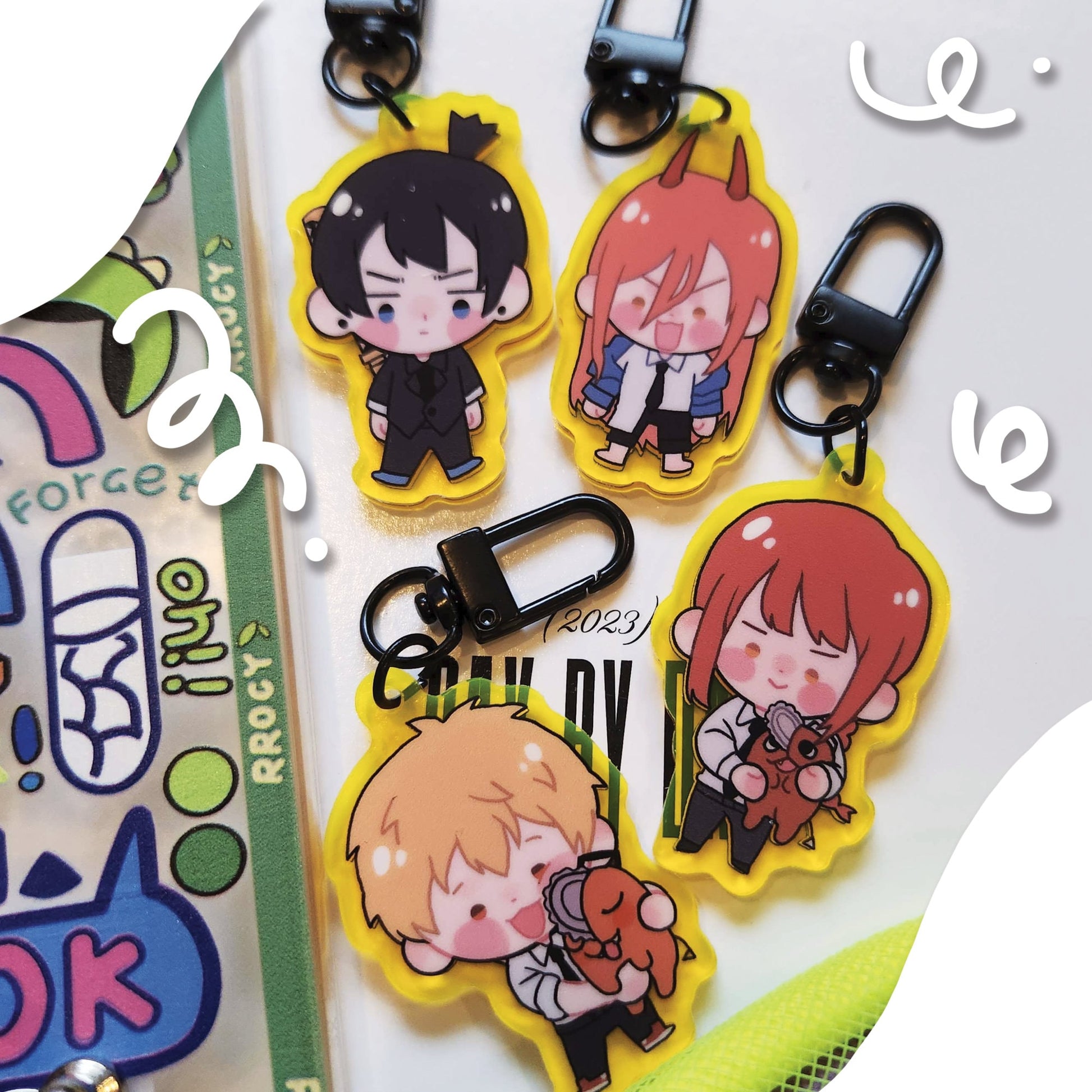 chainsaw anime chibi cute phone charms