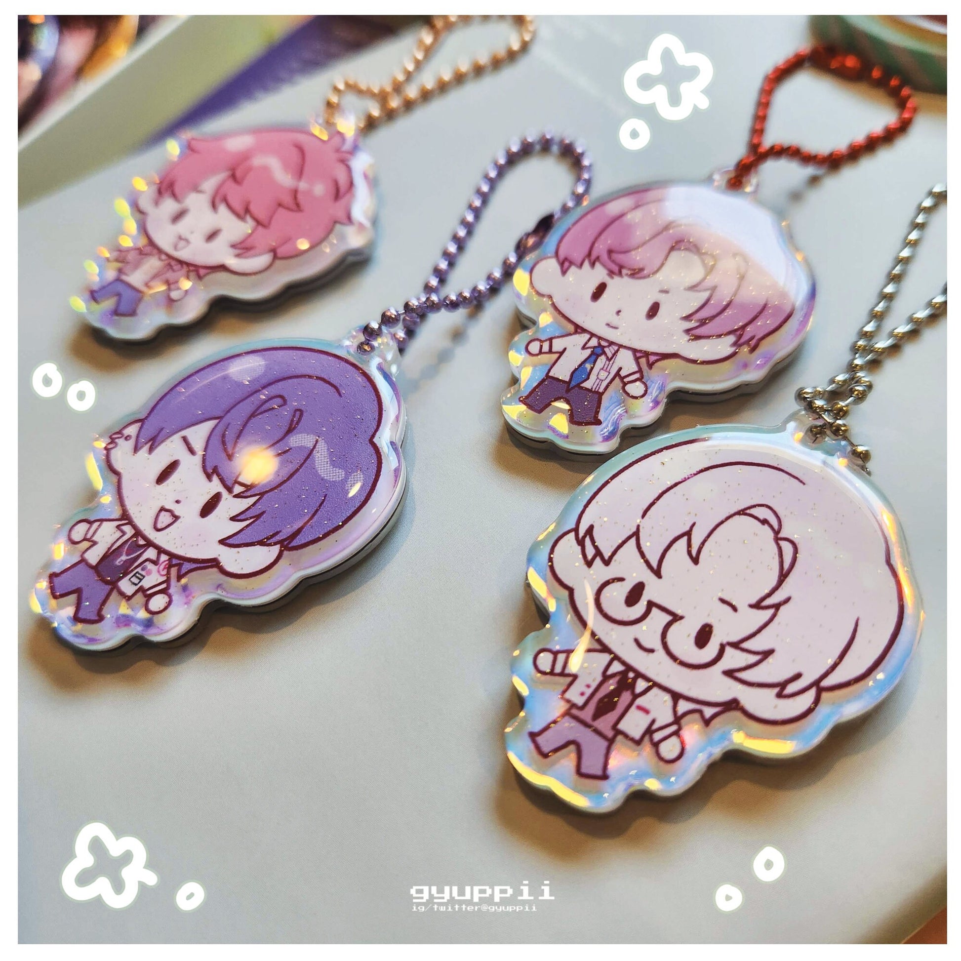 Tears of Themis mini holo charms chibi keychains