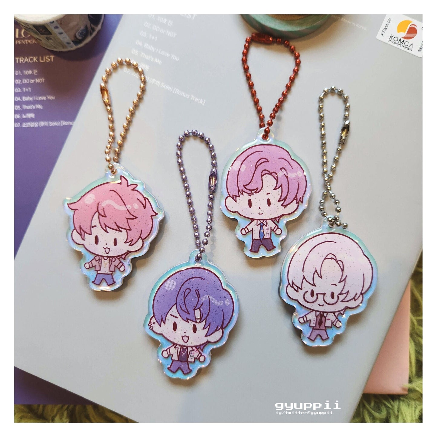 Tears of Themis mini holo charms chibi keychains