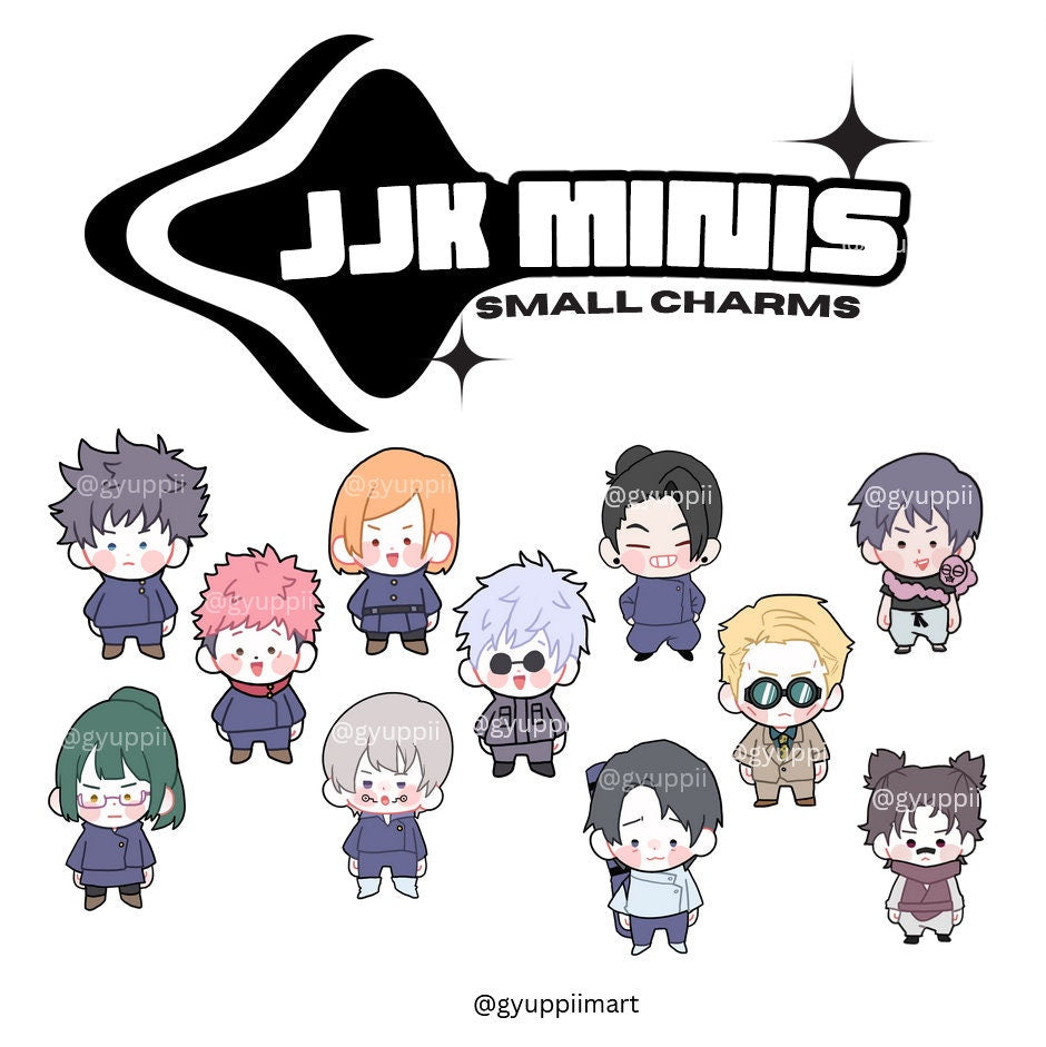 jjk mini charms phone keychain cute chibi mini characters