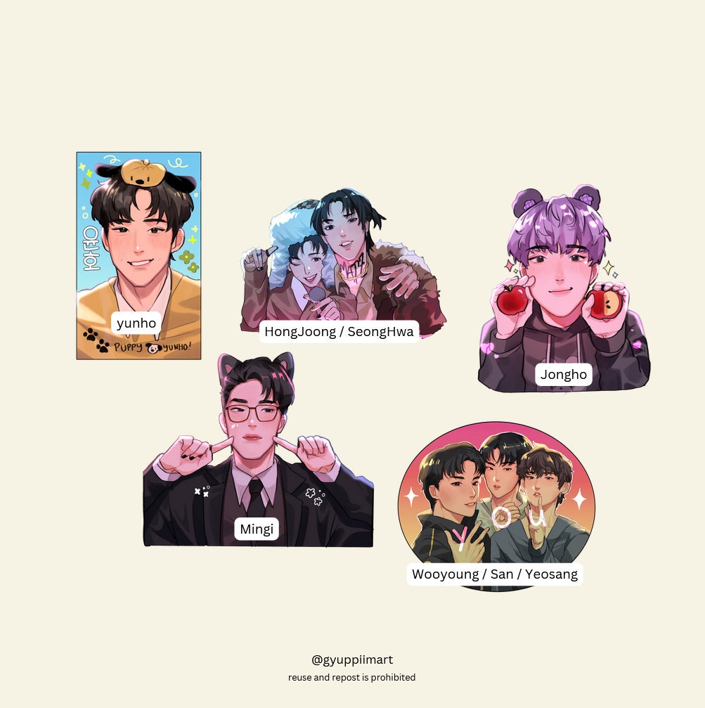 Cool Kpop Pirate Boys Stickers