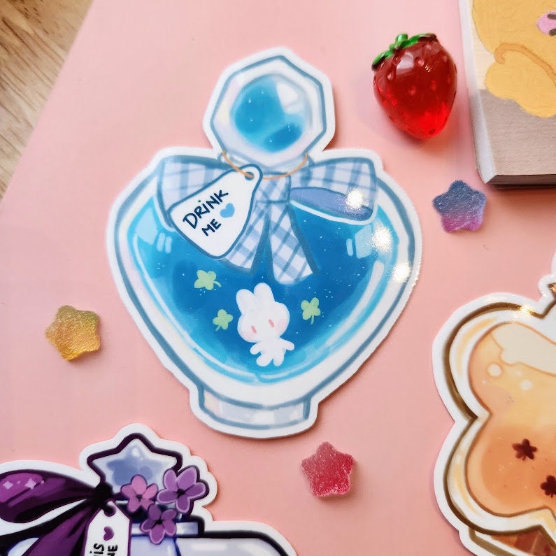 Love Potion Perfume Stickers Cute Alice Inspired bottle stickers