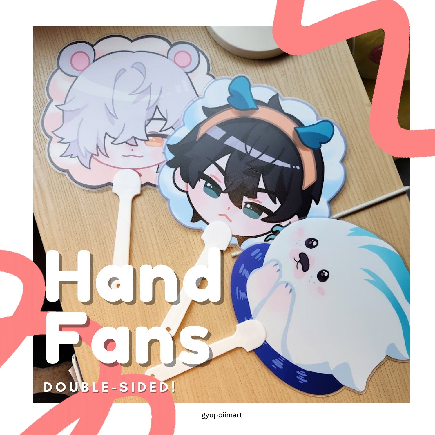 Dan Heng Jing Yuan Neuvillette Otter Hand Fan Chibi Cute