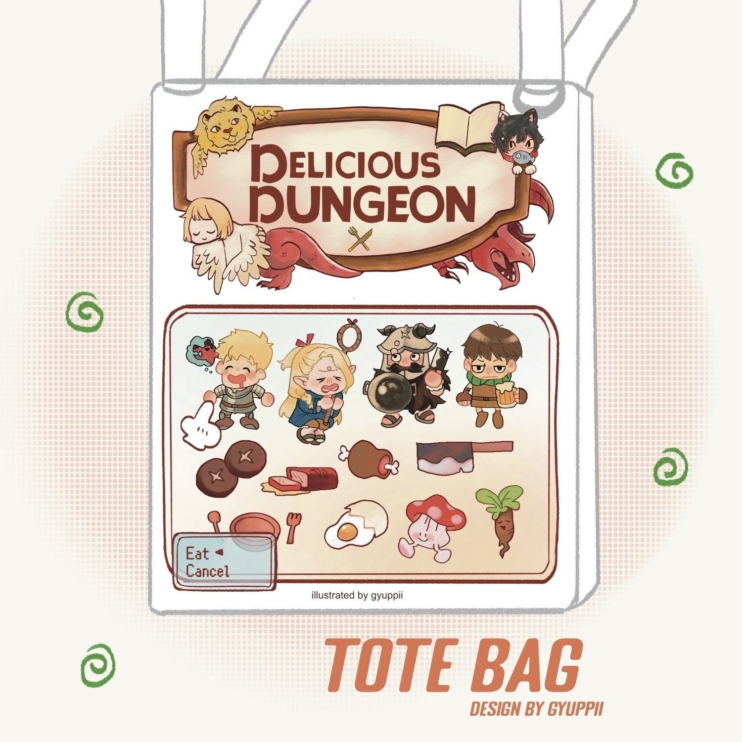 Delicious in Dungeon XL Tote Shoulder Bag Meshi