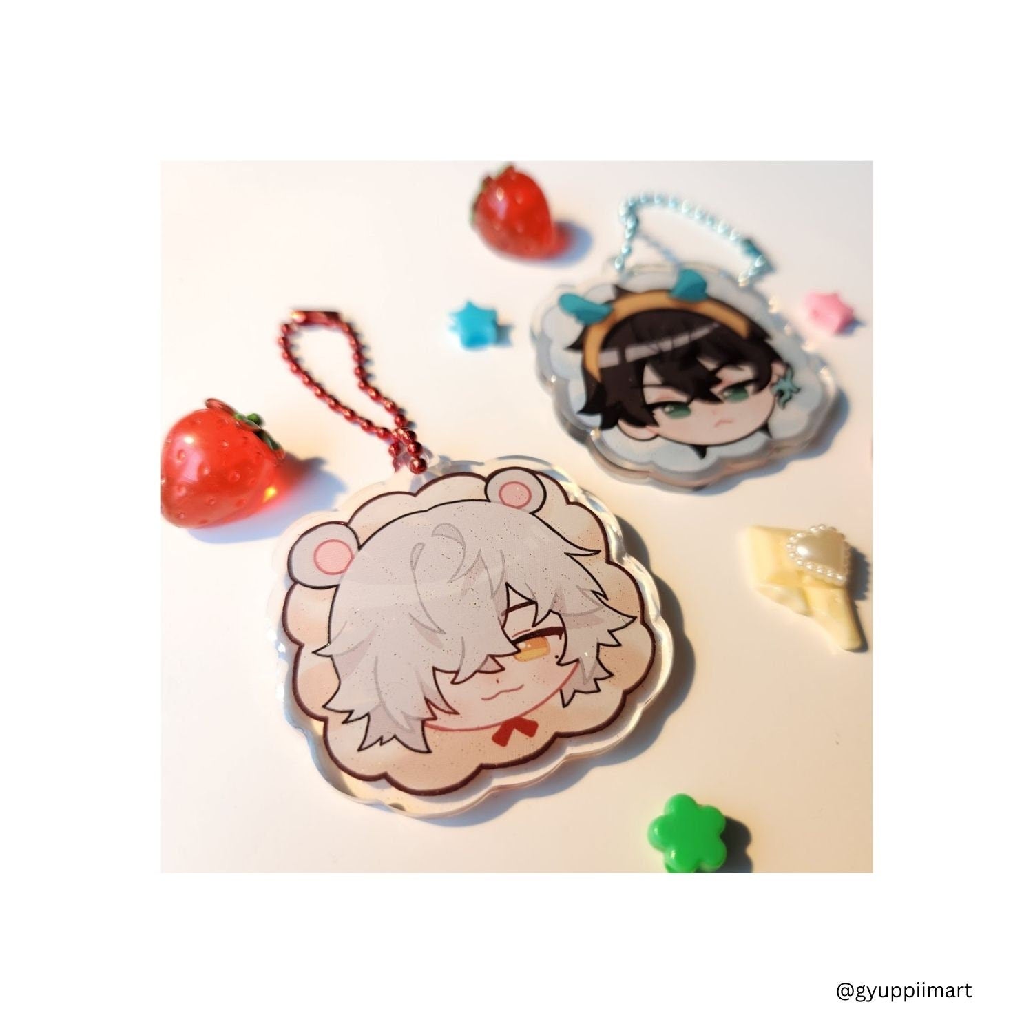 Honkai Star Rail cute chibi Jing Yuan Dan Heng glitter charms