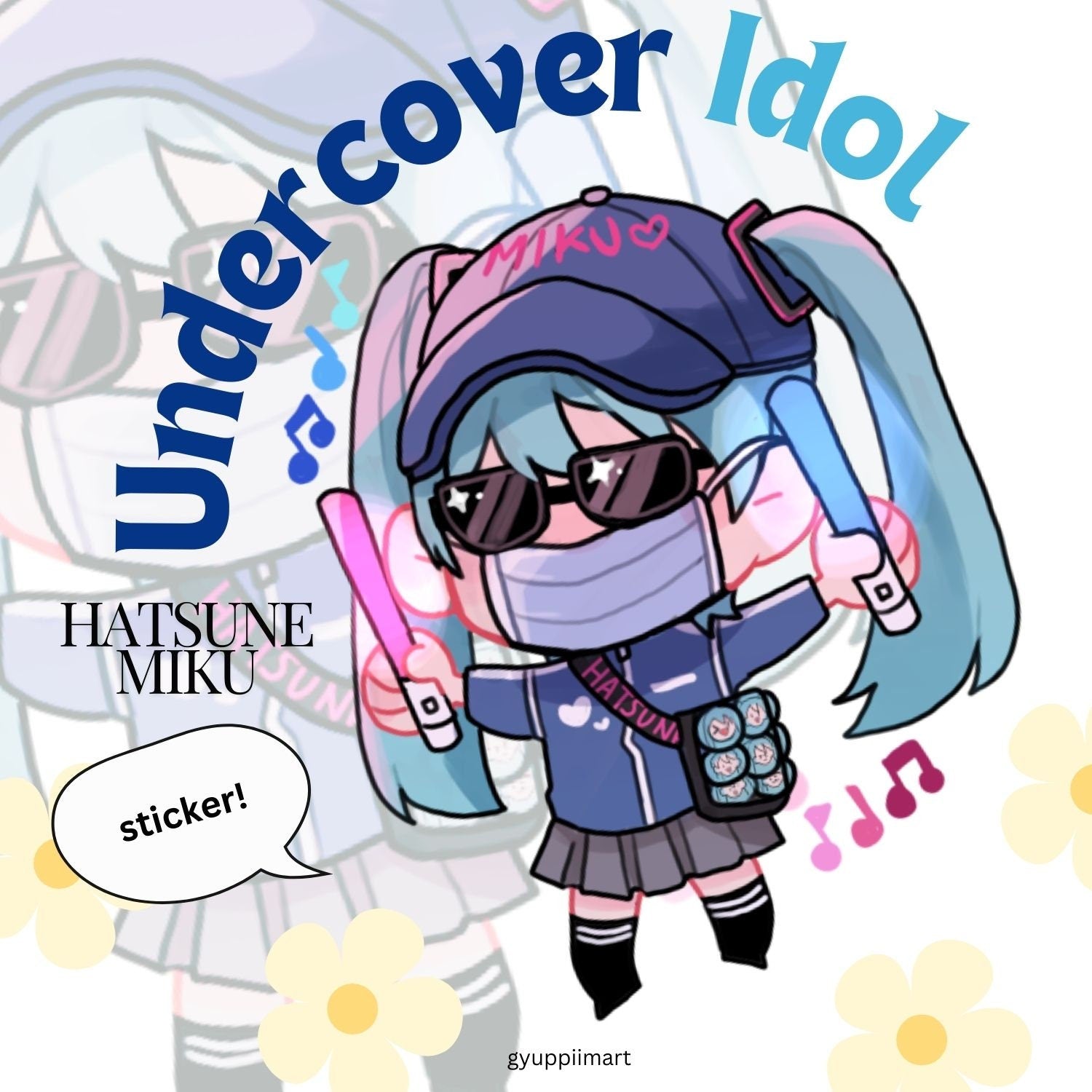 VOCALOID | Undercover Idol Hatsune Miku silly holo sticker
