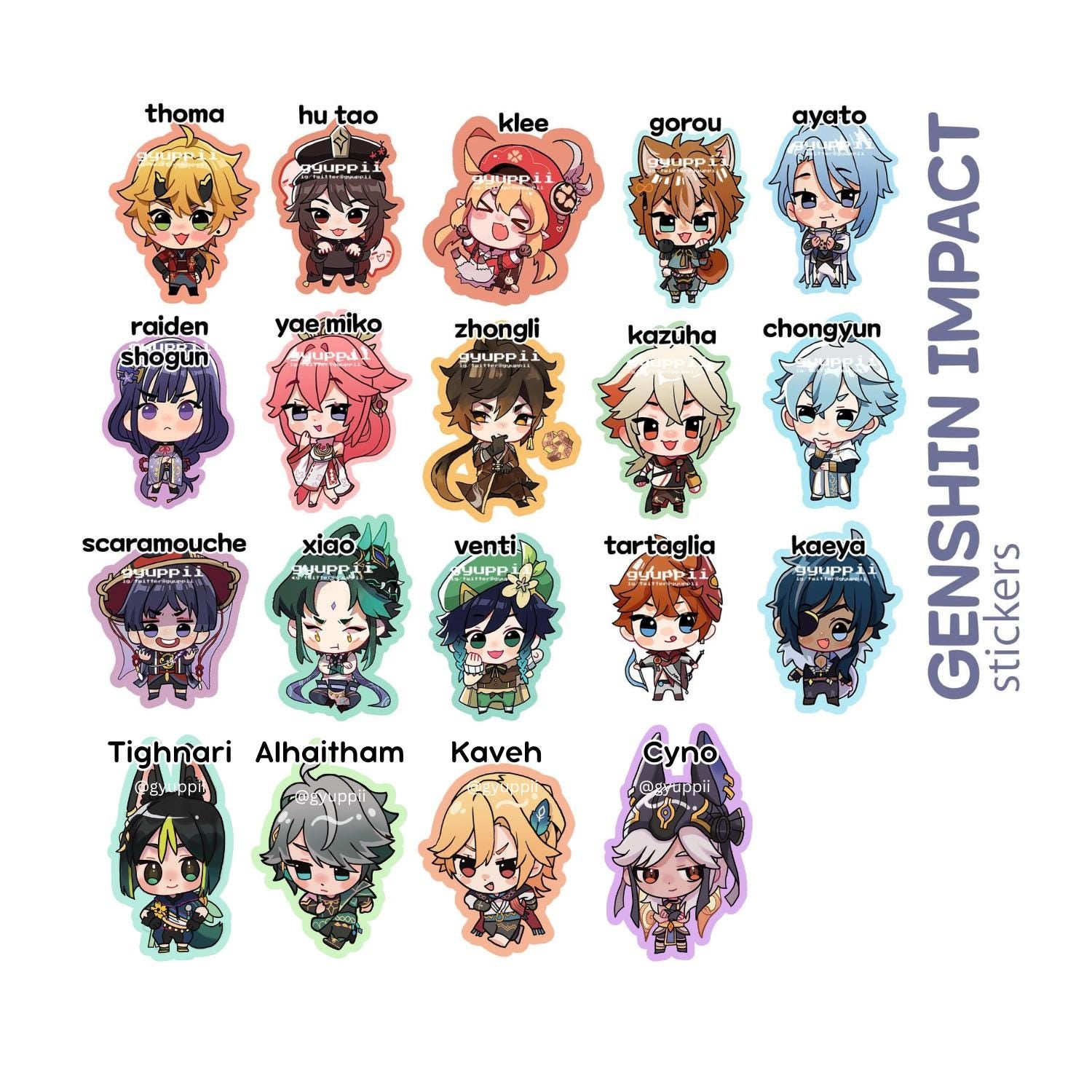 Genshin Impact GACHA sticker pack