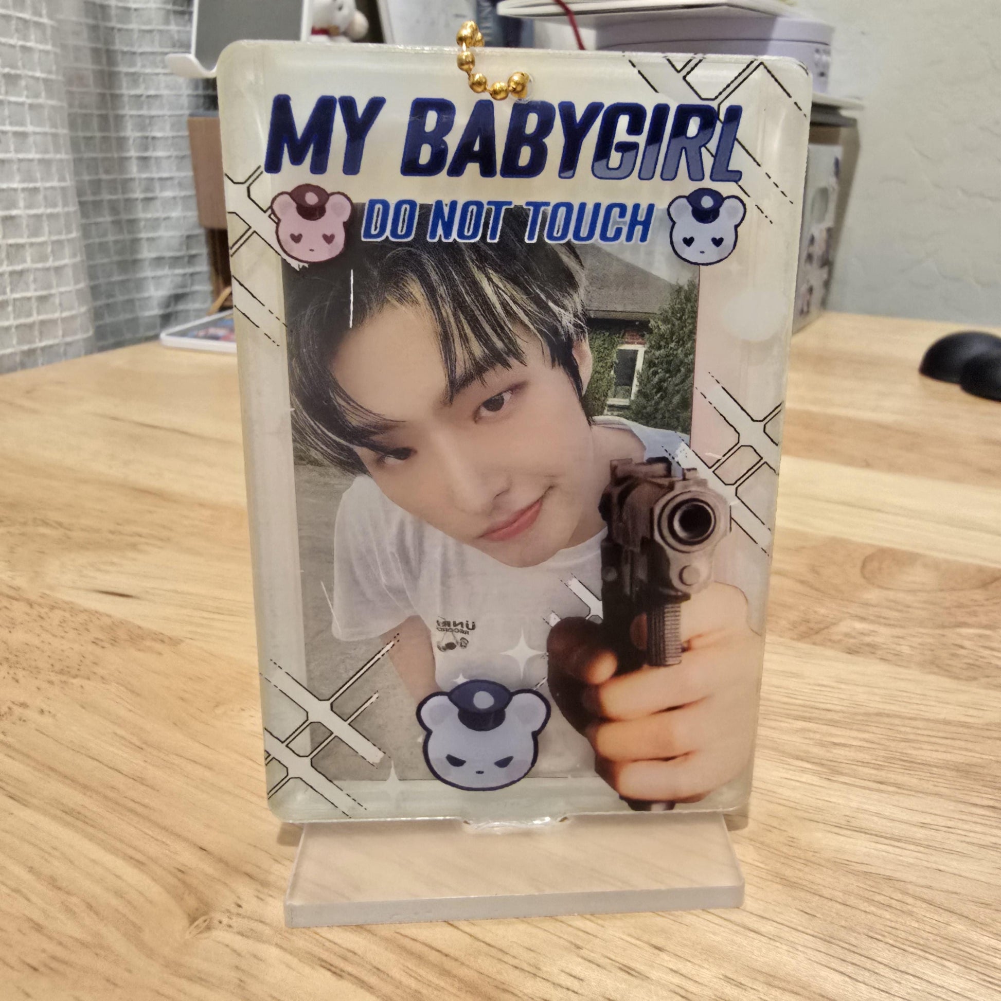 Babygirl Kpop Photocard holder acrylic stand frame and charm