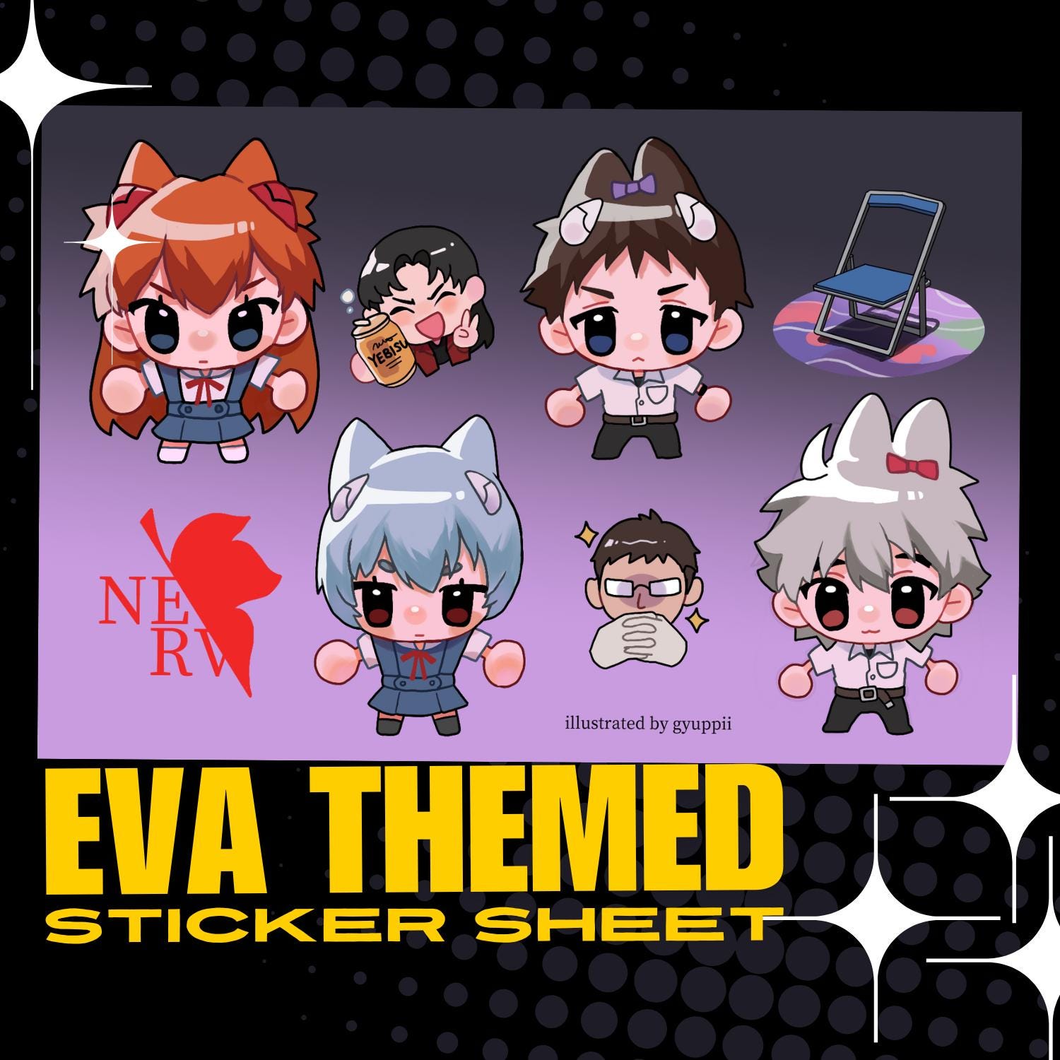 EVA*NGELION themed sticker sheet