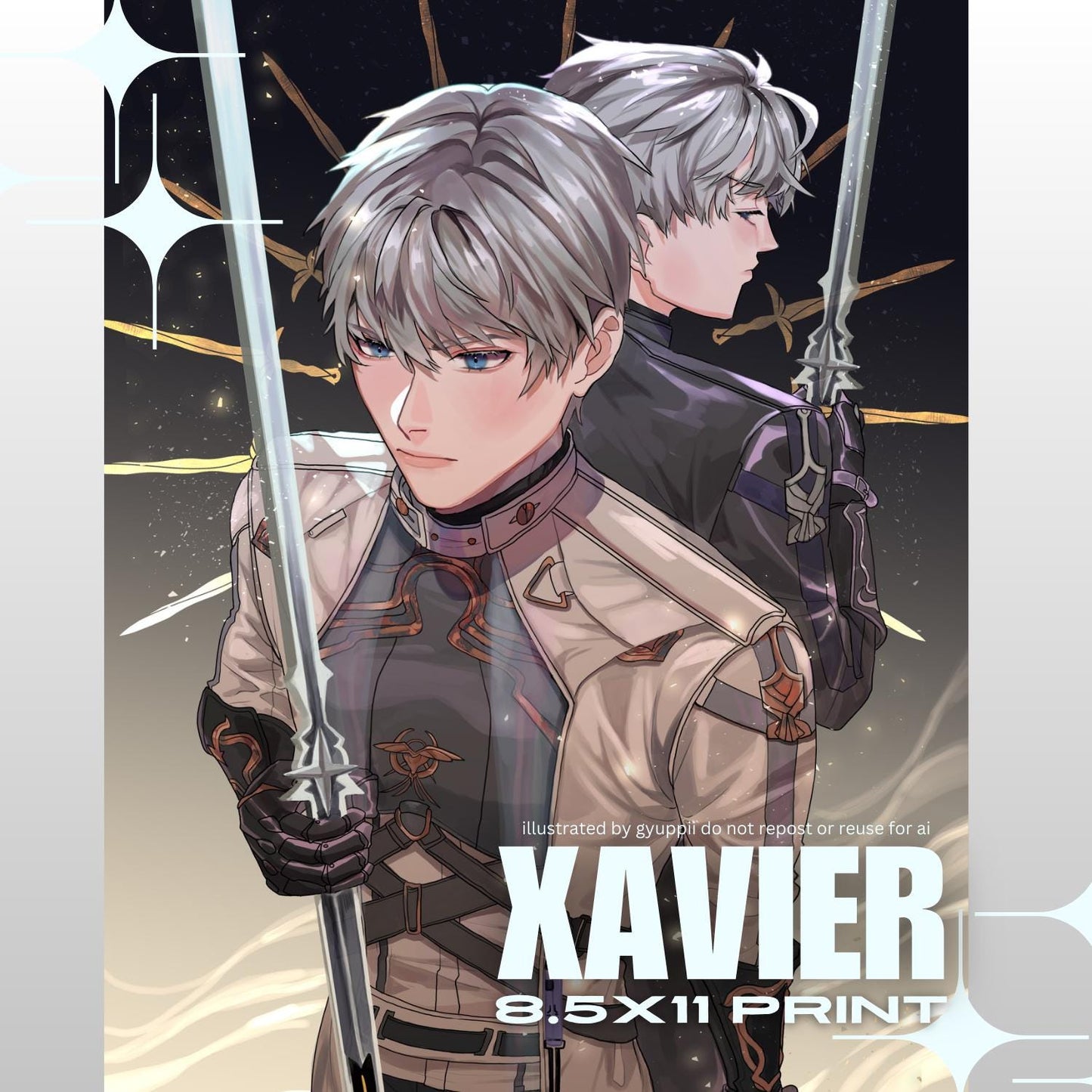 Lightseeker Xavier Love Otome Deepspace Print 8.5x11