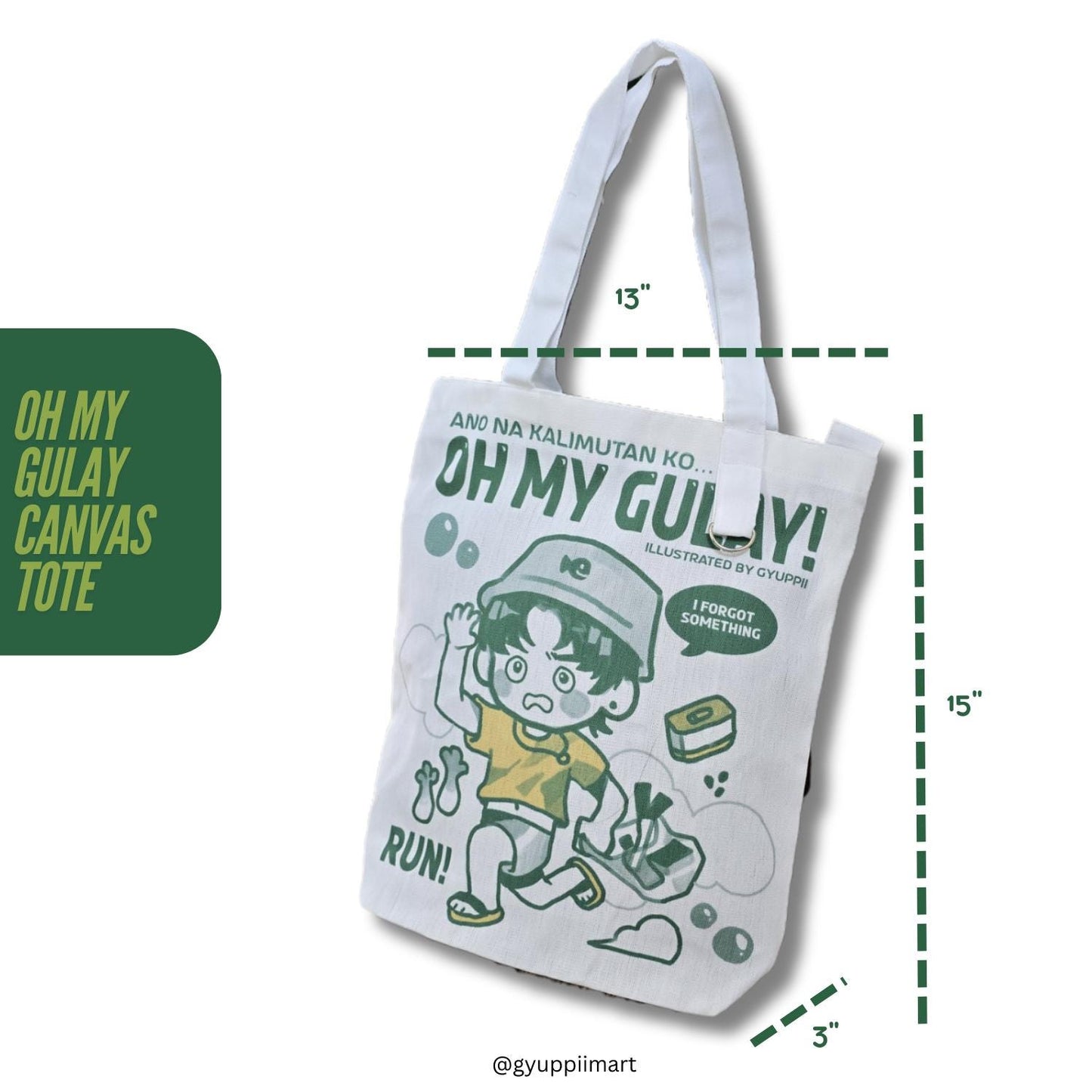 Oh My Gulay Filipino White Tote Bag Grocery Shopping