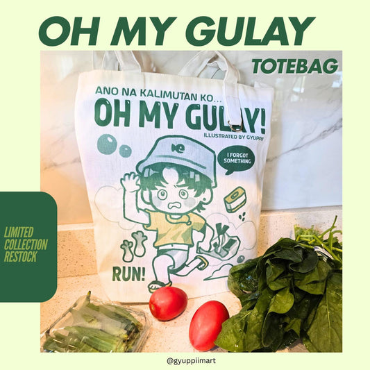 Oh My Gulay Filipino White Tote Bag Grocery Shopping