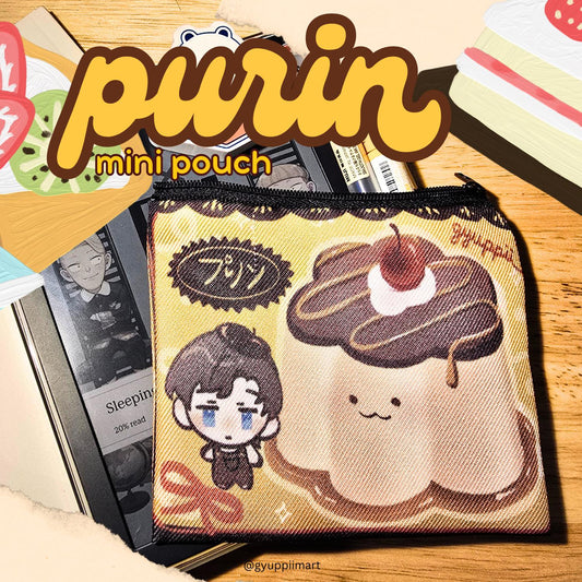 Yellow Pudding Japanese Purin themed coin purse pouch wallet