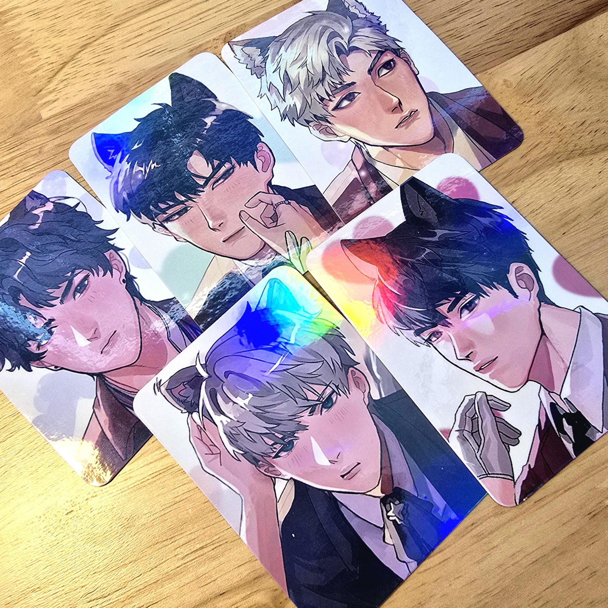 Cat Butler Photocards Love Otome Deepspace Zayne Rafayel Caleb Sylus Xavier
