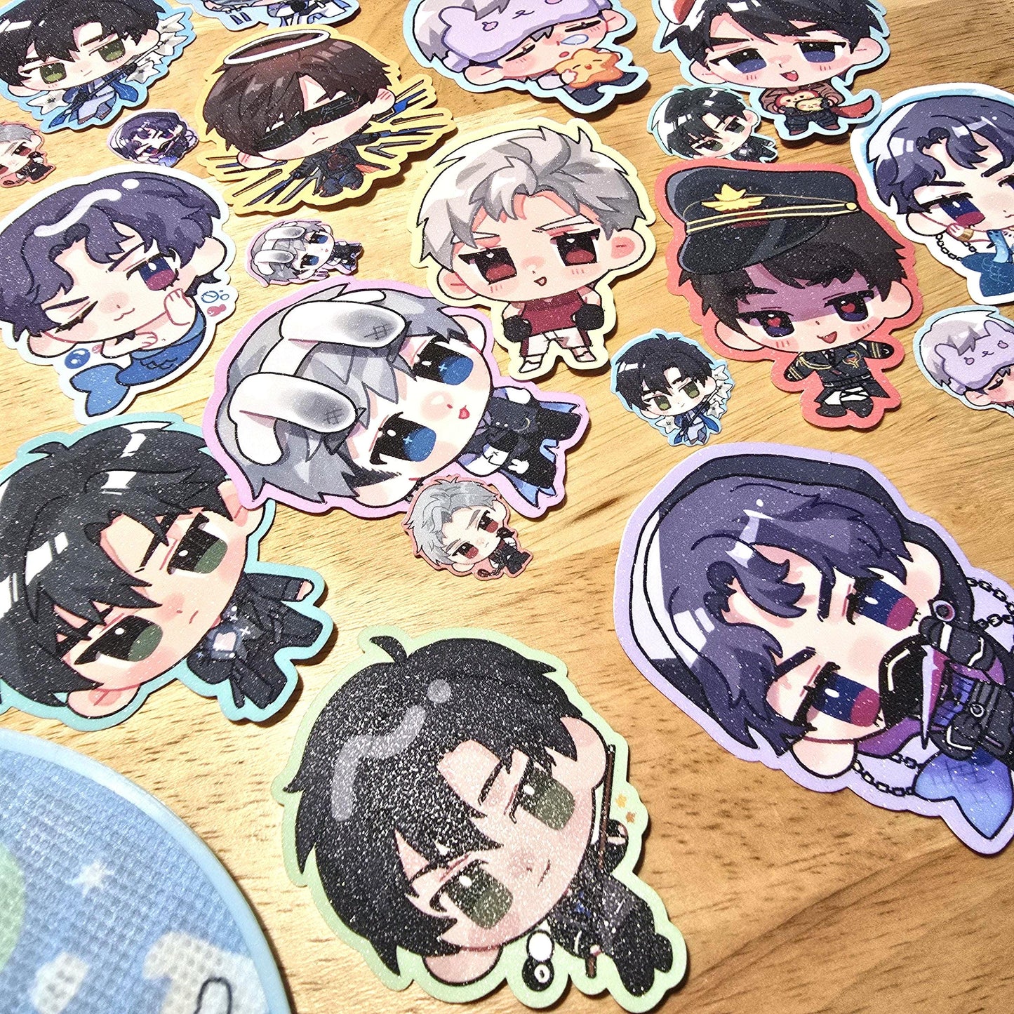 Love Otome Deepspace Glitter Stickers Sylus Xavier Zayne Rafayel Caleb