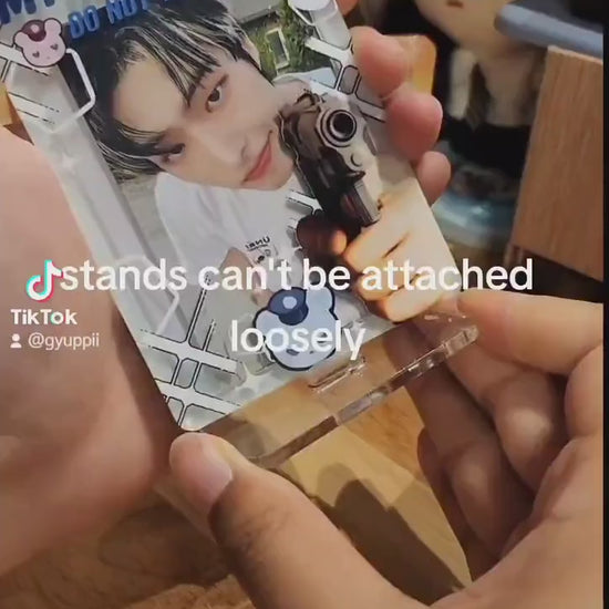 Babygirl Boom Shaka Laka Kpop Photocard holder acrylic stand frame and charm
