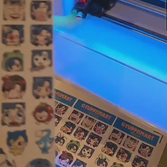 GYUPPIIMART Konbini silly Twitch emote sticker sheet