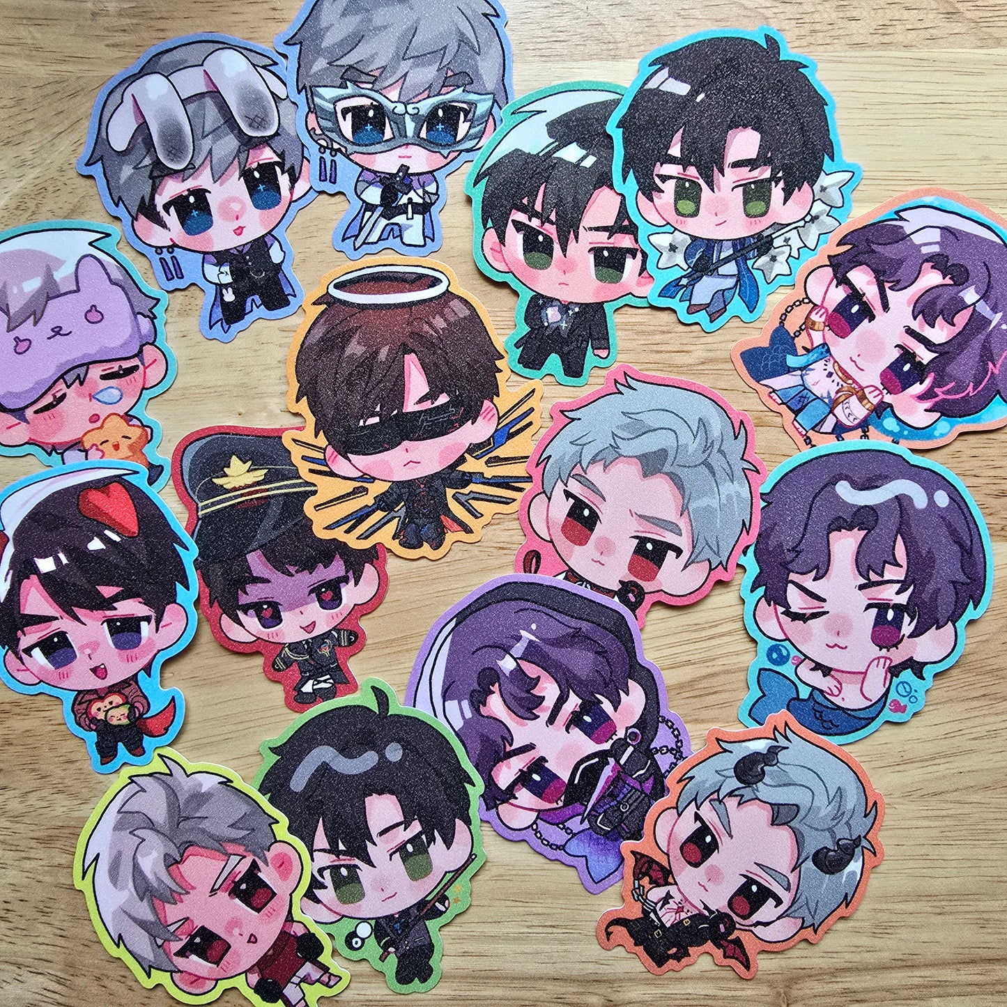 Love Otome Deepspace Glitter Stickers Sylus Xavier Zayne Rafayel Caleb