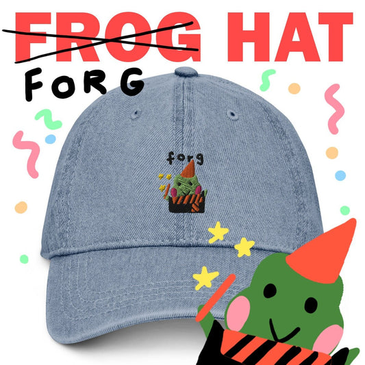 Frog I mean Forg Wizard Denim Hat Cap Cute Kawaii