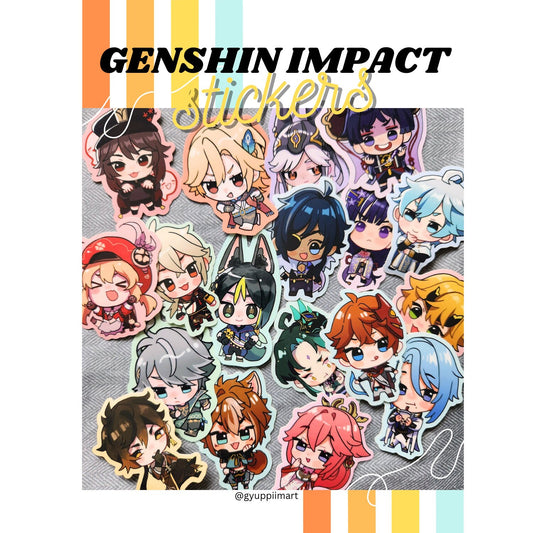 Genshin Impact cute small vinyl character stickers