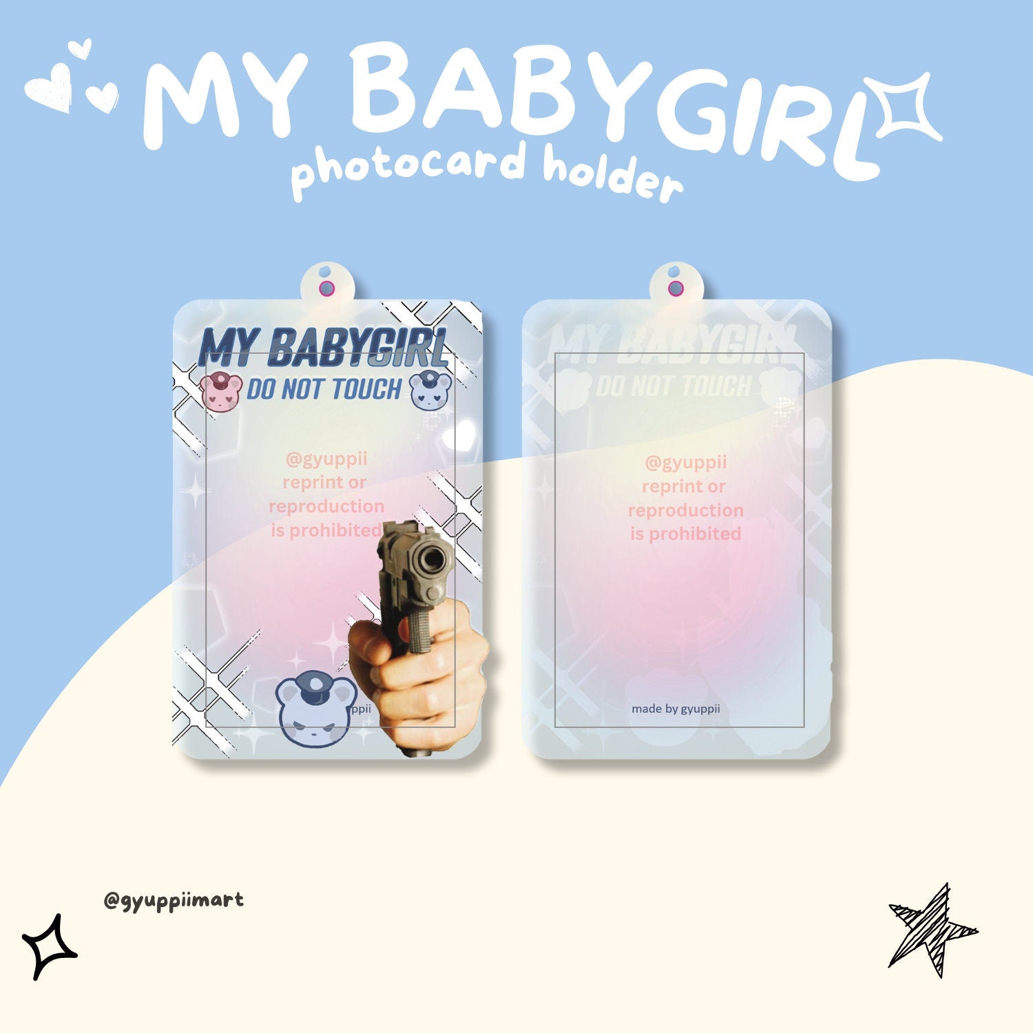 Babygirl Kpop Photocard holder acrylic stand frame and charm