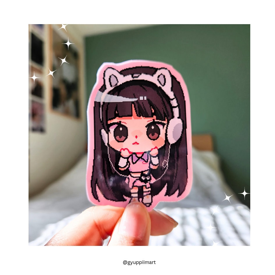 Pixel Holographic sticker Kpop Anime Cute