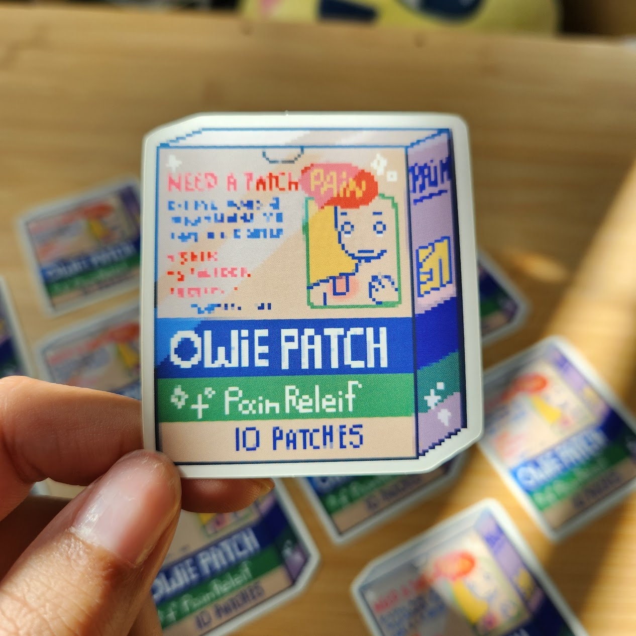 Pixel art home medicines tiger balm salonpas pain relief patch cute stickers